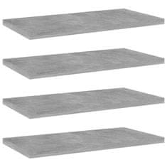 Vidaxl Dodatne police za omaro 4 kosi betonsko sive 40x20x1,5 cm
