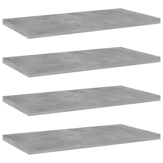 Vidaxl Dodatne police za omaro 4 kosi betonsko sive 40x20x1,5 cm