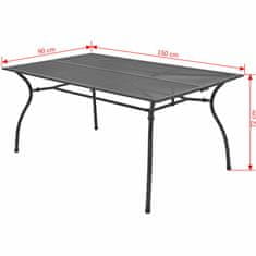 Vidaxl Vrtna miza 150x90x72 cm jeklena mreža