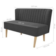 Vidaxl Kavč iz blaga 117x55,5x77 cm temno siv