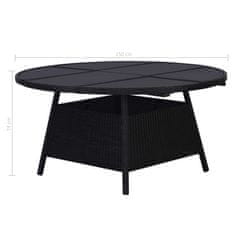 Vidaxl Vrtna miza iz poli ratana 150x74 cm črna