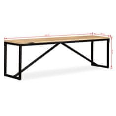 Vidaxl Klop iz trdnega mangovega lesa 160x35x45 cm