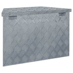 shumee Skrinja iz aluminija 70x24x42 cm trapezoid srebrne barve