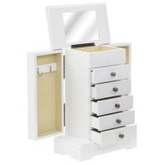 Vidaxl Omarica za nakit z ogledalom MDF 25x13,5x34 cm