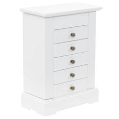 Vidaxl Omarica za nakit z ogledalom MDF 25x13,5x34 cm
