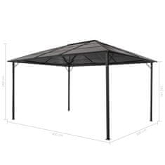 Greatstore Paviljon s streho aluminij 4x3x2,6 m črn