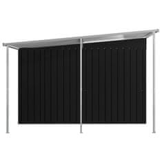 Vidaxl Vrtna lopa z nadstreškom antracitna 335x278x184 cm jeklo