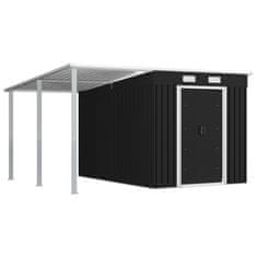 Vidaxl Vrtna lopa z nadstreškom antracitna 335x278x184 cm jeklo