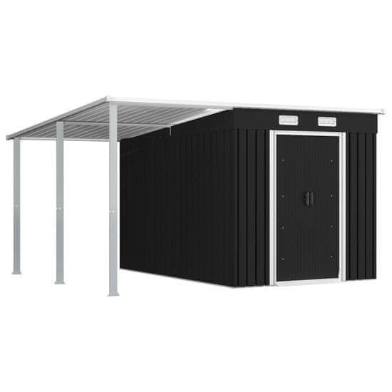 Vidaxl Vrtna lopa z nadstreškom antracitna 335x278x184 cm jeklo