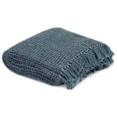 Vidaxl Odeja iz bombaža 160x210 cm indigo modra