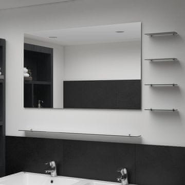 Vidaxl vidaXL Stensko ogledalo s 5 policami srebrno 100x60 cm