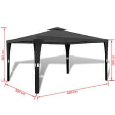 Greatstore Paviljon s streho 3x4 m temno siv