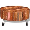 Klubska mizica iz trdnega predelanega lesa okrogla
