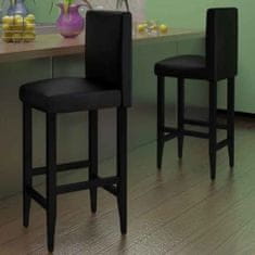 Greatstore Barski stolčki 2 kosa črno umetno usnje