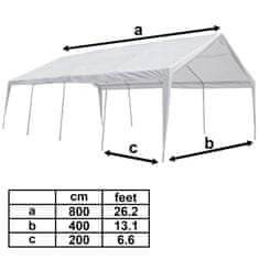 Greatstore Šotor za zabave bele barve 8x4 m