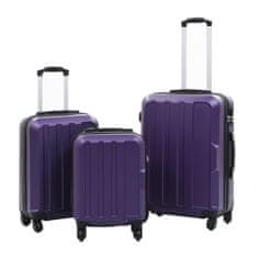 Vidaxl Trdi potovalni kovčki 3 kosi vijolični ABS