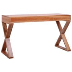 Greatstore Računalniška miza naravna 115x47x77 cm trden mahagonij