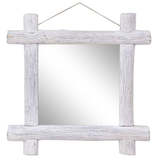 Greatstore Ogledalo iz lesa belo 70x70 cm trden predelan les
