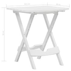 Vidaxl Zložljiva vrtna miza 45,5x38,5x50 cm bela