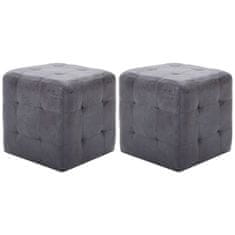Vidaxl Nočne omarice 2 kosa sive 30x30x30 cm umetno semiš usnje
