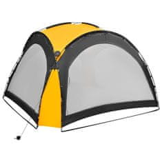 shumee Vrtni šotor z LED lučmi in 4 stranicami 3,6x3,6x2,3 m rumen