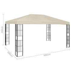 Vidaxl Paviljon 3x4 m krem