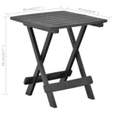 Vidaxl Zložljiva vrtna miza antracitna 45x43x50 cm plastika