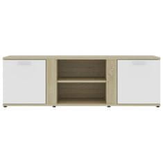 Vidaxl TV omarica bela in sonoma hrast 120x34x37 cm iverna plošča