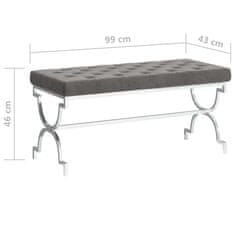 Vidaxl Klop 99 cm siv žamet in nerjaveče jeklo