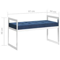 Vidaxl Klop 97 cm moder žamet in nerjaveče jeklo