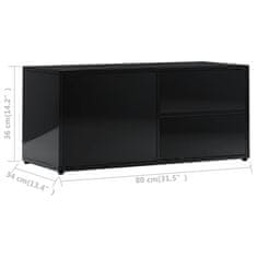 Greatstore TV omarica visok sijaj črna 80x34x36 cm iverna plošča
