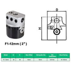 Vidaxl 15-delni komplet orodja za vrtanje 50mm vrtalna glava MT3-F1-12