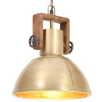 Vidaxl Industrijska viseča svetilka 25 W medeninasta okrogla 30 cm E27