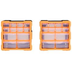 Vidaxl Organizatorji z 12 predali 2 kosa 26,5x16x26 cm