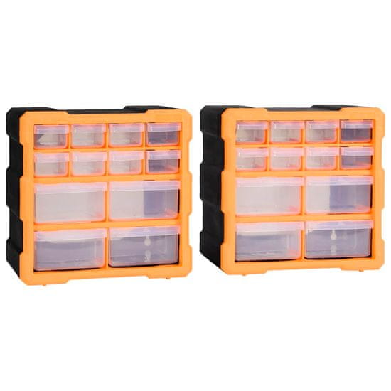 Vidaxl Organizatorji z 12 predali 2 kosa 26,5x16x26 cm