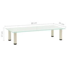 Vidaxl TV stojalo mlečno 80x35x17 cm kaljeno steklo