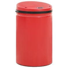Vidaxl Avtomatski smetnjak senzorski 30 L karbonsko jeklo rdeč