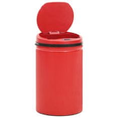 Vidaxl Avtomatski smetnjak senzorski 30 L karbonsko jeklo rdeč