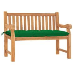 Vidaxl Vrtna klop z blazino 120 cm trdna tikovina