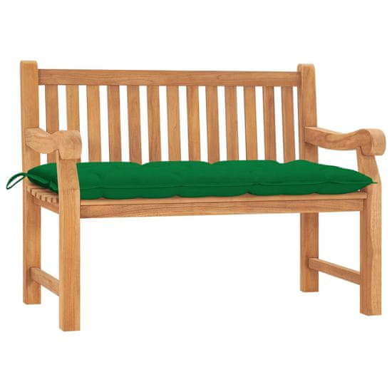Vidaxl Vrtna klop z blazino 120 cm trdna tikovina