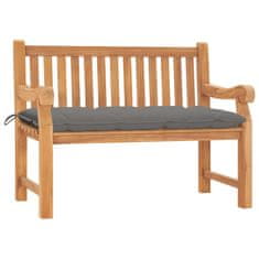 Vidaxl Vrtna klop z blazino 120 cm trdna tikovina