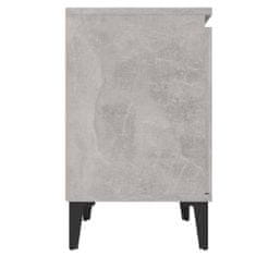 Greatstore Nočna omarica s kovinskimi nogami betonsko siva 40x30x50 cm