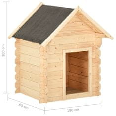 Vidaxl Pasja uta 145x70x100,6 cm trdna borovina 14 mm