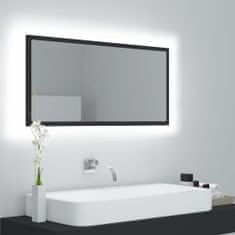 shumee LED kopalniško ogledalo sivo 90x8,5x37 cm iverna plošča