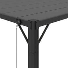 Vidaxl Paviljon z rešetkasto streho 3x3 m antracitno blago in aluminij