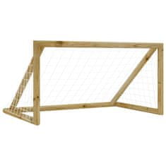 Vidaxl Nogometni gol z mrežo 120x80x60 cm impregnirana borovina