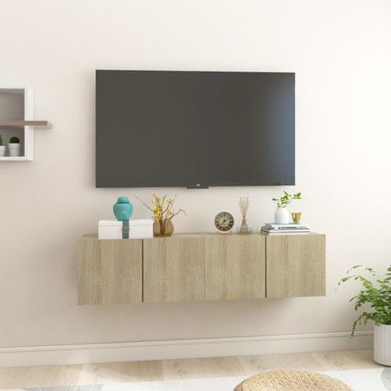 Vidaxl Viseča TV omarica 2 kosa sonoma hrast 60x30x30 cm