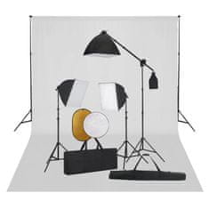 Vidaxl Foto studijski komplet s softboxi, ozadjem in odbojnikom