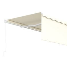 Vidaxl Ročno zložljiva tenda s senčilom 5x3 m krem