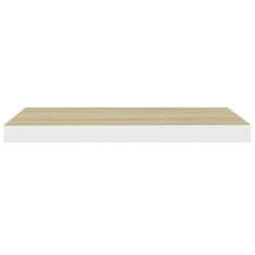 Vidaxl Stenska polica barva hrasta in bela 60x23,5x3,8 cm MDF